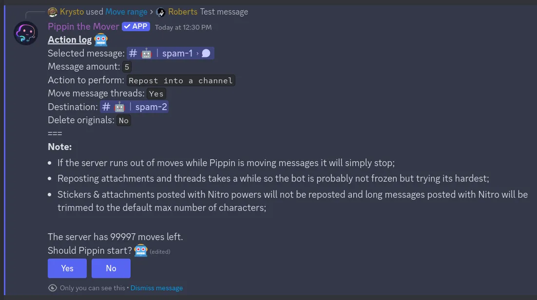 step 1 for moving range confirmation