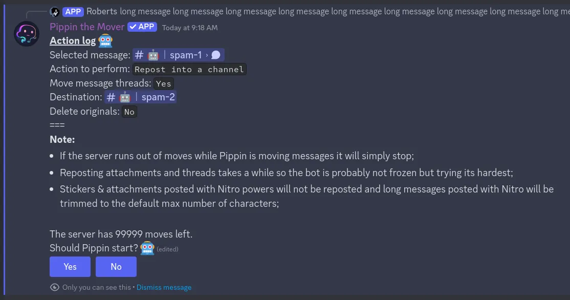 step 1 for moving all messages confirmation